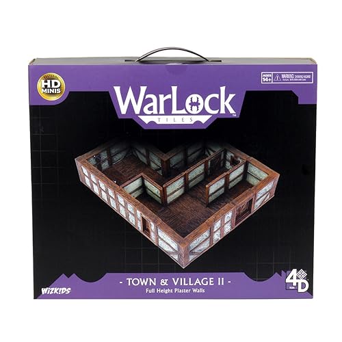 Wiz Kids LLC WZK16511 Warlock Tiles: Town & Village II - Full Height Plaster Walls, Grey von WizKids