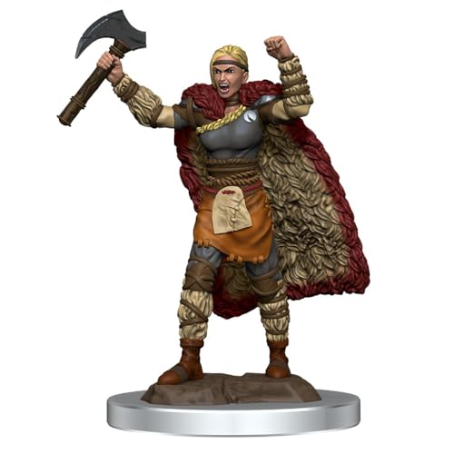 WizKids D&D Minis: Icons of The Realms Premium Figuren: Welle 7: Female Human Barbarian - Vorbemalte Dungeons and Dragons Miniatur Kompatibel mit DND und Anderen Tabletop RPG Spielen TTRPG von WizKids