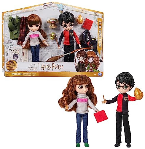 Wizarding World 6067350, 20,3cm große Harry Potter-und Hermine Granger-Puppen und Zubehörteile, Geschenkset mit über 20 Teilen, Spielzeug für Kinder, Mehrfarbig von Wizarding World