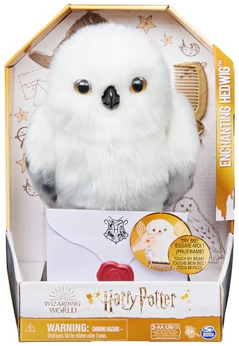 Wizarding World Harry Potter - Interaktive Plüsch-Eule Hedwig mit über 15 Geräuschen und Bewegungen, Spielzeug für Kinder ab 5 Jahren, offiziell lizenzierter Fanartikel von Wizarding World