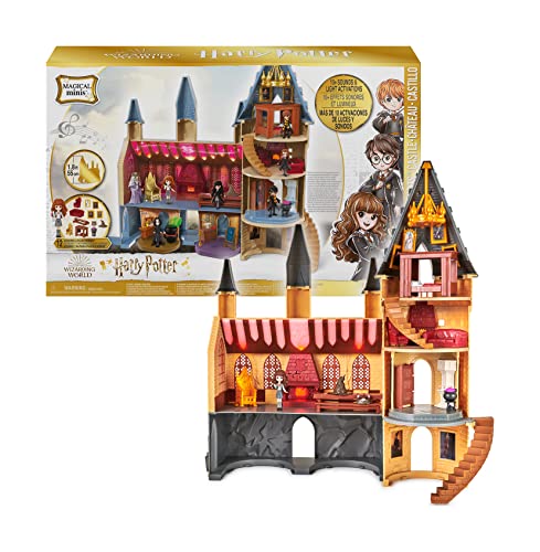 Spin Master Wizarding World Harry Potter - Schloss Hogwarts Spielset mit Licht und Sound sowie exklusiver Hermine Granger Sammelfigur und viel Zubehör, Spielzeug für Kinder ab 5 Jahren, Fanartikel von Wizarding World
