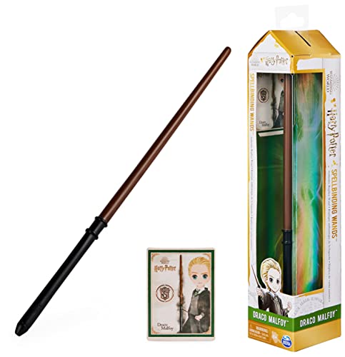 Wizarding World Harry Potter - Authentischer Draco Malfoy Zauberstab aus Kunststoff mit Zauberspruch-Karte, ca. 30,5 cm, Spielzeug für Kinder ab 6 Jahren, Fanartikel von Wizarding World