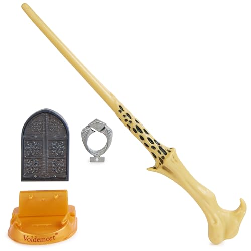 Wizarding World Harry Potter - Authentischer Lord Voldemort Zauberstab aus Kunststoff mit Hogwarts-Halterung, ca. 30,5 cm, Spielzeug für Kinder ab 14 Jahren, Fanartikel, Metallic von Wizarding World