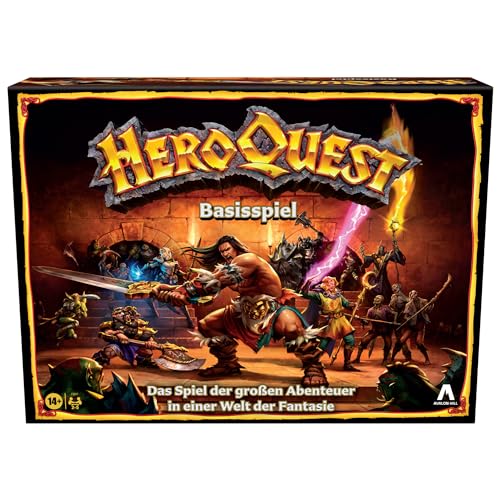 Avalon Hill HeroQuest Basisspiel, Dungeon Crawler Fantasie-Abenteuerspiel mit Miniaturen, ab 14 Jahren, für 2 − 5 Spieler von Hasbro