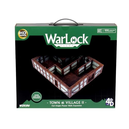 Wiz Kids LLC Warlock Tiles: Town & Village II - Full Height Plaster Walls Expansion, Grey von WizKids