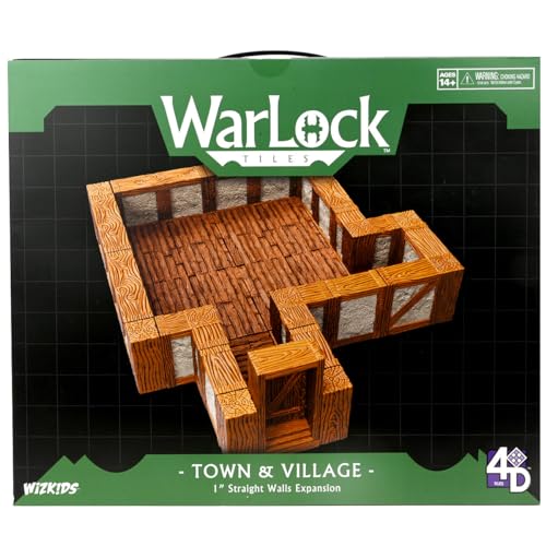 Warlock Fliesen Erweiterungsset Town & Village Straight Walls, 2,5 cm von WizKids