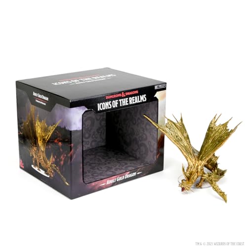 D&D Icons of The Realms: Adult Gold Dragon Figur | DnD Miniaturen von WizKids