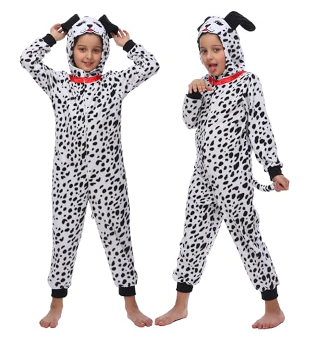 Wizland Dalmatin Onesie Kinder 101 Tier Kostüm Fleece Spotted Hund Kostüm für Kinder, Soft 4-6 Jahre Wizland Dalmatin Onesie Kinder 101 Tier Kostüm Fleece Spotted Hund Kostüm für Kinder, Soft 4-6 Jahre von Wizland