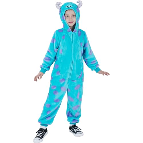 Wizland Kids Blaues Monster Onesie Kostüm, Jungen & Mädchen Flannel Kapuze Tier Outfit, Blaues Monster Fancy Kleid 10-12 Jahre Wizland Kids Blaues Monster Onesie Kostüm, Jungen & Mädchen Flannel Kapuze Tier Outfit, Blaues Monster Fancy Kleid 10-12 Jahre von Wizland