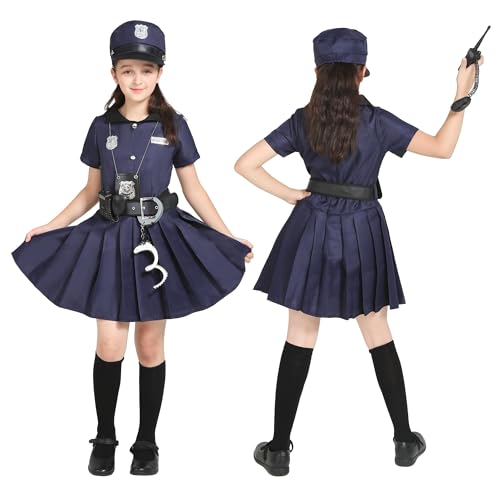Wizland Kinder-Polizeikostüm für Mädchen, Polizeienheits-Kostüm-Set für Halloween-Schmuckkostüme, 3-4 Jahre Wizland Kinder-Polizeikostüm für Mädchen, Polizeienheits-Kostüm-Set für Halloween-Schmuckkostüme, 3-4 Jahre von Wizland