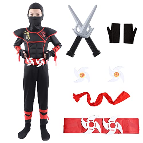 Wizland Ninja Fancy Kleid Ninja Kostüm Jungen Ninja Kostüm für Kinder Halloween Kostüm Karneval Kostüm 7-9Jahre Wizland Ninja Fancy Kleid Ninja Kostüm Jungen Ninja Kostüm für Kinder Halloween Kostüm Karneval Kostüm 7-9Jahre von Wizland