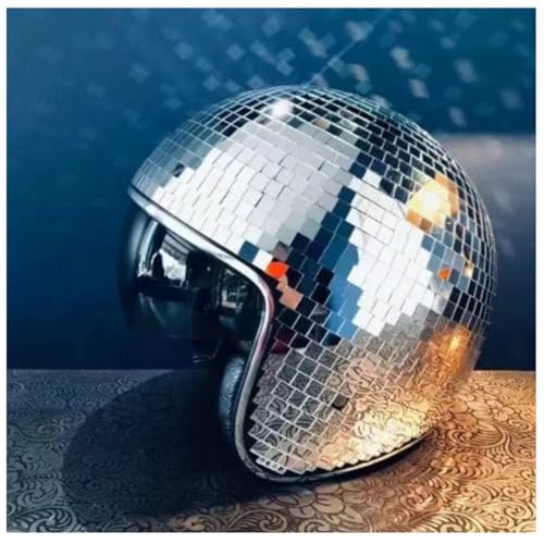 Helm Discokugel, Reflektierenden Design Club Helmets Mit Dem Glanz Von Glasfliesen Passen Discokugel Hut Stage Bar Party,silver Helm Discokugel, Reflektierenden Design Club Helmets Mit Dem Glanz Von Glasfliesen Passen Discokugel Hut Stage Bar Party,silver von Wizvox
