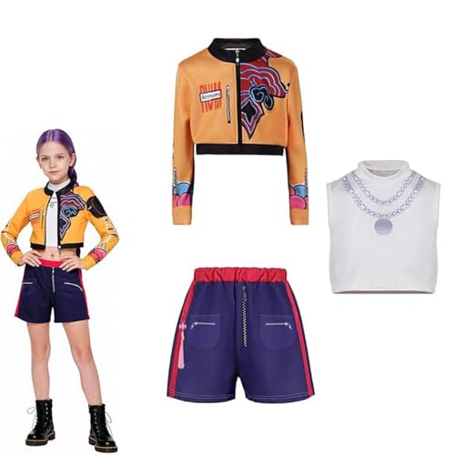 Wizvox Cosplay-Kostüm für Mädchen Anime-Cosplay-Kostüm mit Mantel, Oberteil und Shorts für Mädchen,C-120 von Wizvox