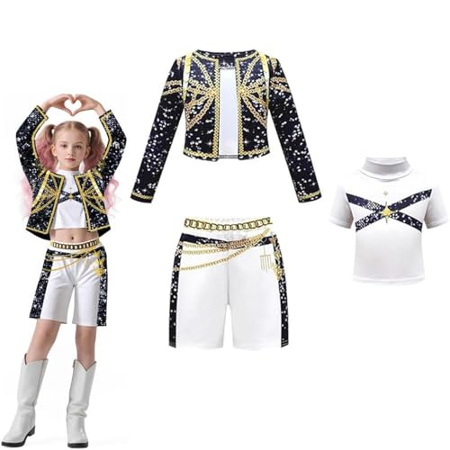 Wizvox Cosplay-Outfits Popsängerin-Kostüm, Halloween-Party, Cosplay, komplettes Bühnenoutfit-Set,B-120 von Wizvox