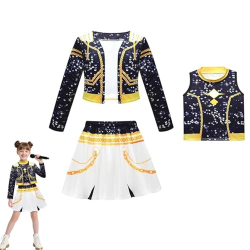 Wizvox Halloween-Cosplay-Kostüme Popsängerin mit Stickerei, Mantel, Oberteil und Shorts, Kostüm, Tanz- und Bühnenoutfit,A-120 von Wizvox