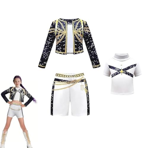 Wizvox Kostüm für Mädchen Anime-Cosplay-Kostüm mit Mantel, Oberteil und Shorts für Mädchen,B-160 von Wizvox