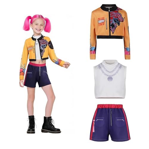 Wizvox Kostüm für Mädchen Popsängerin für Rollenspiele, Halloween-Kostüme für Kleinkinder,C-150 von Wizvox