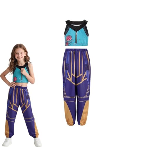 Wizvox Popsängerin-Kostüm für Mädchen Kleinkinder, Halloween-Cosplay, Bühnenkleidung, Merch,D-150 von Wizvox