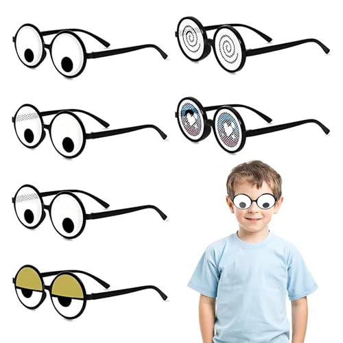 Wjelet Lustige Brille, Kulleraugen, Partybrille, für Halloween, Erwachsene, Kinder, Partyzubehör, Fotoautomaten, 6 Stück Wjelet Lustige Brille, Kulleraugen, Partybrille, für Halloween, Erwachsene, Kinder, Partyzubehör, Fotoautomaten, 6 Stück von Wjelet