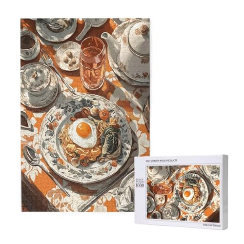 Abendessen Puzzle 1500 Teile Erwachsene, Porzellan Puzzle Design für Erwachsene und Kinder ab 5 Jahren, Farbe Puzzel mit Geschenkbox Verpackung for Zimmer Deko Wohnzimmer, Geschenke für Frauen -6640 von Wjffnzbz