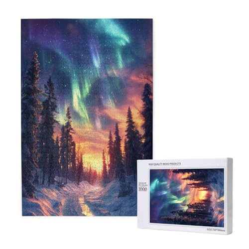 Aurora Puzzle 1000 Teile Erwachsene, Schneeszene Puzzle Design für Erwachsene und Kinder ab 5 Jahren, HD Farbe Puzzel mit Geschenkbox Verpackung for Zimmer Deko Wohnzimmer, Geschenke für Frauen -7639 Aurora Puzzle 1000 Teile Erwachsene, Schneeszene Puzzle Design für Erwachsene und Kinder ab 5 Jahren, HD Farbe Puzzel mit Geschenkbox Verpackung for Zimmer Deko Wohnzimmer, Geschenke für Frauen -7639 von Wjffnzbz