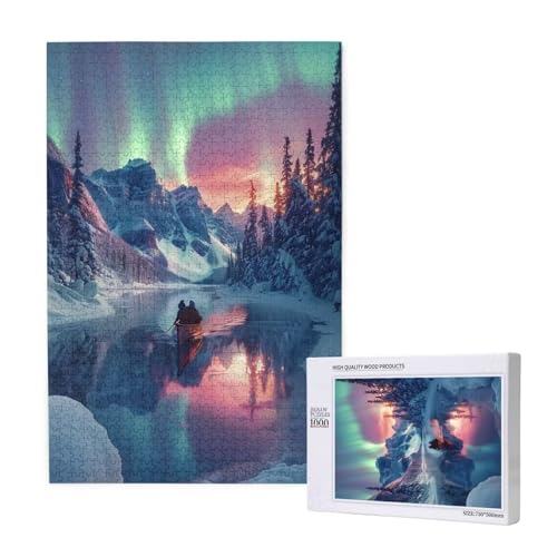 Aurora Puzzle 1000 Teile Erwachsene, Schneeszene Puzzle Design für Erwachsene und Kinder ab 5 Jahren, HD Farbe Puzzel mit Geschenkbox Verpackung for Zimmer Deko Wohnzimmer, Geschenke für Frauen -7369 Aurora Puzzle 1000 Teile Erwachsene, Schneeszene Puzzle Design für Erwachsene und Kinder ab 5 Jahren, HD Farbe Puzzel mit Geschenkbox Verpackung for Zimmer Deko Wohnzimmer, Geschenke für Frauen -7369 von Wjffnzbz