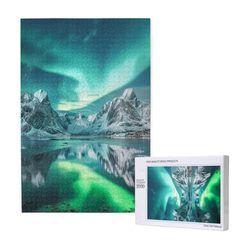 Aurora Puzzle 1500 Teile Erwachsene, Schneeberg Puzzle Design für Erwachsene und Kinder ab 5 Jahren, HD Farbe Puzzel mit Geschenkbox Verpackung for Zimmer Deko Wohnzimmer, Geschenke für Frauen -6950 von Wjffnzbz