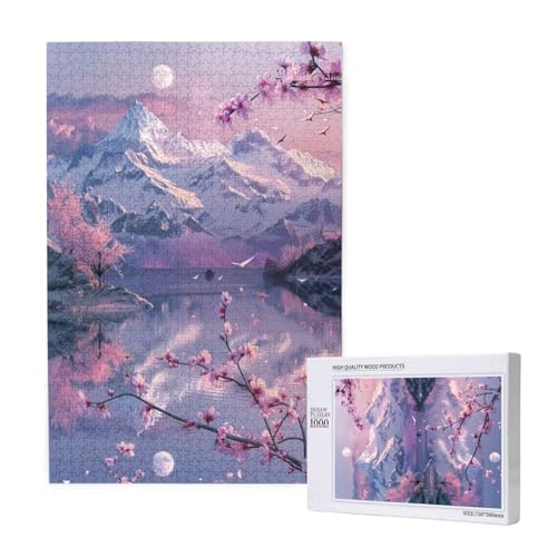 Berg Puzzle 1500 Teile Erwachsene, DIY Mond Puzzle Design für Erwachsene und Kinder ab 5 Jahren, HD Farbe Puzzel mit Geschenkbox Verpackung for Wand Zimmer Deko Wohnzimmer, Geschenke für Frauen -9380 von Wjffnzbz