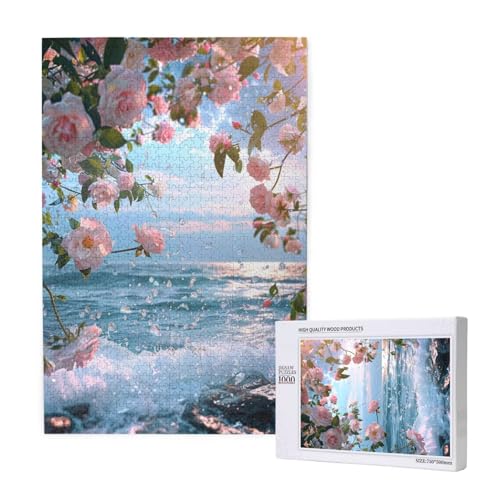 Blume Puzzle 1000 Teile Erwachsene, 5D DIY Wellen Puzzle Design für Erwachsene und Kinder ab 5 Jahren, HD Farbe Puzzel mit Geschenkbox Verpackung for Zimmer Deko Wohnzimmer, Geschenke für Frauen -9169 von Wjffnzbz