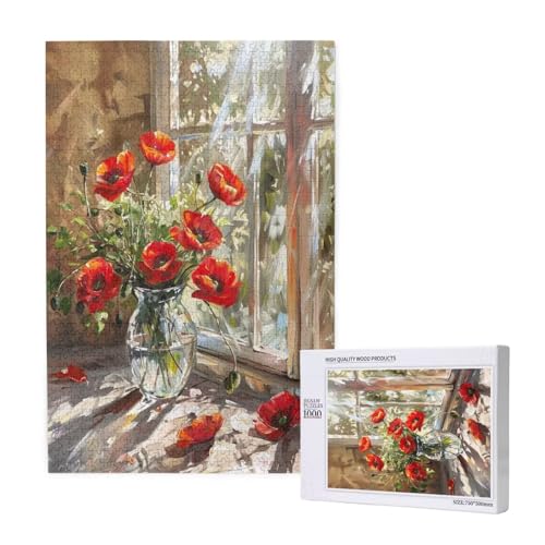 Blume Puzzle 1000 Teile Erwachsene, DIY Rot Puzzle Design für Erwachsene und Kinder ab 5 Jahren, HD Farbe Puzzel mit Geschenkbox Verpackung for Wand Zimmer Deko Wohnzimmer, Geschenke für Frauen -9324 Blume Puzzle 1000 Teile Erwachsene, DIY Rot Puzzle Design für Erwachsene und Kinder ab 5 Jahren, HD Farbe Puzzel mit Geschenkbox Verpackung for Wand Zimmer Deko Wohnzimmer, Geschenke für Frauen -9324 von Wjffnzbz
