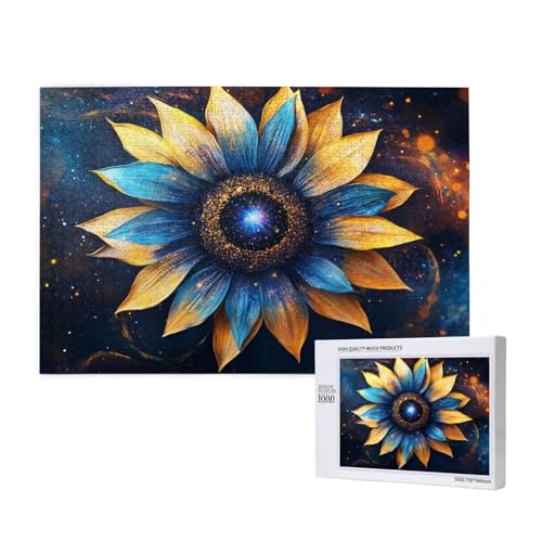 Blume Puzzle 1000 Teile Erwachsene, Sternenhimmel Puzzle Design für Erwachsene und Kinder ab 5 Jahren, Farbe Puzzel mit Geschenkbox Verpackung for Zimmer Deko Wohnzimmer, Geschenke für Frauen -3959 von Wjffnzbz