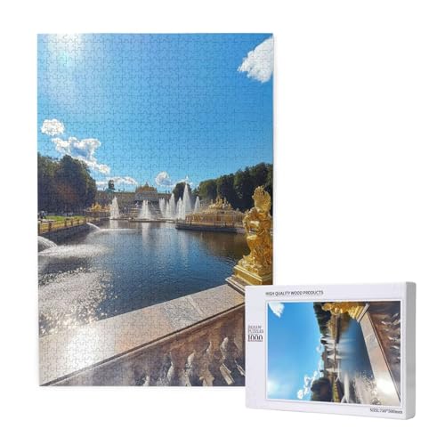 Brunnen Puzzle 1000 Teile Erwachsene, Architektur Puzzle Design für Erwachsene und Kinder ab 5 Jahren, Farbe Puzzel mit Geschenkbox Verpackung for Zimmer Deko Wohnzimmer, Geschenke für Frauen -6854 von Wjffnzbz