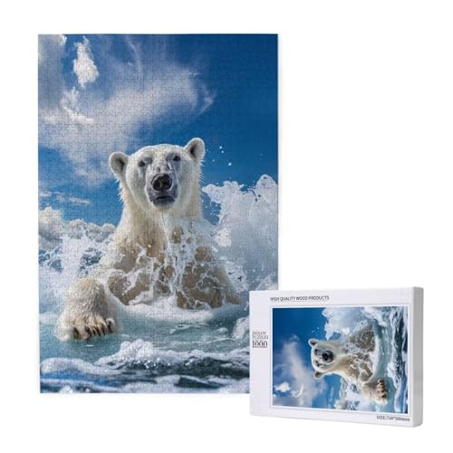 Eisbär Puzzle 1000 Teile Erwachsene, 5D DIY Tier Puzzle Design für Erwachsene und Kinder ab 5 Jahren, HD Farbe Puzzel mit Geschenkbox Verpackung for Zimmer Deko Wohnzimmer, Geschenke für Frauen -9869 Eisbär Puzzle 1000 Teile Erwachsene, 5D DIY Tier Puzzle Design für Erwachsene und Kinder ab 5 Jahren, HD Farbe Puzzel mit Geschenkbox Verpackung for Zimmer Deko Wohnzimmer, Geschenke für Frauen -9869 von Wjffnzbz
