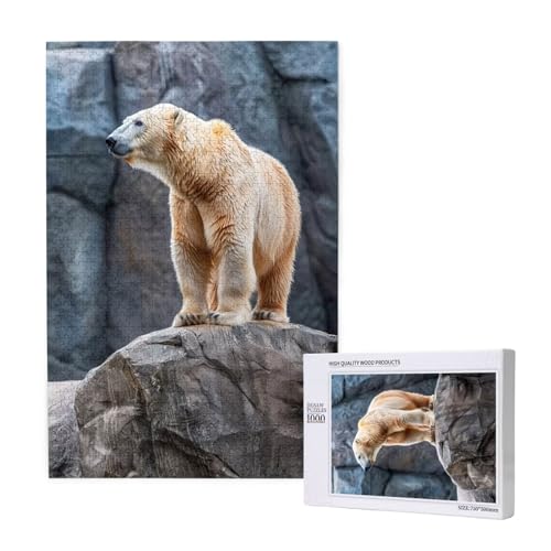 Eisbär Puzzle 1500 Teile Erwachsene, 5D DIY Tier Puzzle Design für Erwachsene und Kinder ab 5 Jahren, HD Farbe Puzzel mit Geschenkbox Verpackung for Zimmer Deko Wohnzimmer, Geschenke für Frauen -9225 von Wjffnzbz