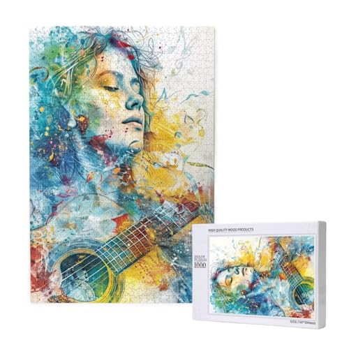 Frau Puzzle 1000 Teile Erwachsene, 5D DIY Gitarre Puzzle Design für Erwachsene und Kinder ab 5 Jahren, HD Farbe Puzzel mit Geschenkbox Verpackung for Zimmer Deko Wohnzimmer, Geschenke für Frauen -8624 Frau Puzzle 1000 Teile Erwachsene, 5D DIY Gitarre Puzzle Design für Erwachsene und Kinder ab 5 Jahren, HD Farbe Puzzel mit Geschenkbox Verpackung for Zimmer Deko Wohnzimmer, Geschenke für Frauen -8624 von Wjffnzbz