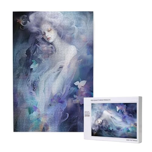 Frau Puzzle 1000 Teile Erwachsene, DIY Abstrakt Puzzle Design für Erwachsene und Kinder ab 5 Jahren, HD Farbe Puzzel mit Geschenkbox Verpackung for Zimmer Deko Wohnzimmer, Geschenke für Frauen -5099 von Wjffnzbz