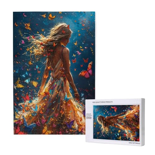 Frau Puzzle 1000 Teile Erwachsene, Schmetterling Puzzle Design für Erwachsene und Kinder ab 5 Jahren, HD Farbe Puzzel mit Geschenkbox Verpackung for Zimmer Deko Wohnzimmer, Geschenke für Frauen -6014 Frau Puzzle 1000 Teile Erwachsene, Schmetterling Puzzle Design für Erwachsene und Kinder ab 5 Jahren, HD Farbe Puzzel mit Geschenkbox Verpackung for Zimmer Deko Wohnzimmer, Geschenke für Frauen -6014 von Wjffnzbz