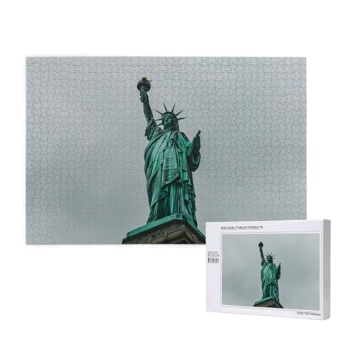Freiheitsstatue Puzzle 1000 Teile Erwachsene, Architektur Puzzle Design für Erwachsene und Kinder ab 5 Jahren, Puzzel mit Geschenkbox Verpackung for Zimmer Deko Wohnzimmer, Geschenke für Frauen -4029 von Wjffnzbz