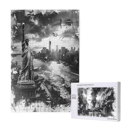 Freiheitsstatue Puzzle 1000 Teile Erwachsene, Stadtbild Puzzle Design für Erwachsene und Kinder ab 5 Jahren, Puzzel mit Geschenkbox Verpackung for Zimmer Deko Wohnzimmer, Geschenke für Frauen -7994 von Wjffnzbz
