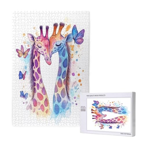 Giraffe Puzzle 1500 Teile Erwachsene, Schmetterling Puzzle Design für Erwachsene und Kinder ab 5 Jahren, Farbe Puzzel mit Geschenkbox Verpackung for Zimmer Deko Wohnzimmer, Geschenke für Frauen -6455 Giraffe Puzzle 1500 Teile Erwachsene, Schmetterling Puzzle Design für Erwachsene und Kinder ab 5 Jahren, Farbe Puzzel mit Geschenkbox Verpackung for Zimmer Deko Wohnzimmer, Geschenke für Frauen -6455 von Wjffnzbz