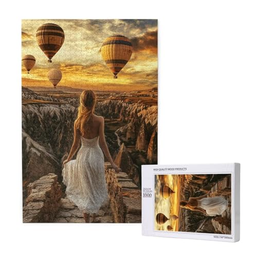 Heißluftballon Puzzle 1000 Teile Erwachsene, Landschaft Puzzle Design für Erwachsene und Kinder ab 5 Jahren, Puzzel mit Geschenkbox Verpackung for Zimmer Deko Wohnzimmer, Geschenke für Frauen -6394 von Wjffnzbz