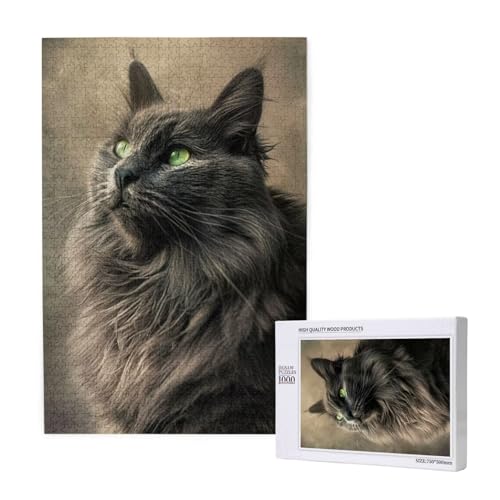 Katze Puzzle 1000 Teile Erwachsene, DIY grau Puzzle Design für Erwachsene und Kinder ab 5 Jahren, HD Farbe Puzzel mit Geschenkbox Verpackung for Wand Zimmer Deko Wohnzimmer, Geschenke für Frauen -8294 Katze Puzzle 1000 Teile Erwachsene, DIY grau Puzzle Design für Erwachsene und Kinder ab 5 Jahren, HD Farbe Puzzel mit Geschenkbox Verpackung for Wand Zimmer Deko Wohnzimmer, Geschenke für Frauen -8294 von Wjffnzbz