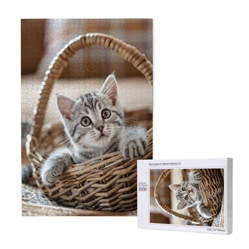 Katze Puzzle 1500 Teile Erwachsene, DIY Niedlich Puzzle Design für Erwachsene und Kinder ab 5 Jahren, HD Farbe Puzzel mit Geschenkbox Verpackung for Zimmer Deko Wohnzimmer, Geschenke für Frauen -9805 Katze Puzzle 1500 Teile Erwachsene, DIY Niedlich Puzzle Design für Erwachsene und Kinder ab 5 Jahren, HD Farbe Puzzel mit Geschenkbox Verpackung for Zimmer Deko Wohnzimmer, Geschenke für Frauen -9805 von Wjffnzbz