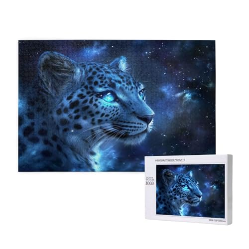 Leopard Puzzle 1000 Teile Erwachsene, Sternenhimmel Puzzle Design für Erwachsene und Kinder ab 5 Jahren, Farbe Puzzel mit Geschenkbox Verpackung for Zimmer Deko Wohnzimmer, Geschenke für Frauen -3869 von Wjffnzbz