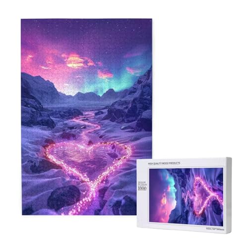 Liebe Puzzle 1000 Teile Erwachsene, 5D DIY Aurora Puzzle Design für Erwachsene und Kinder ab 5 Jahren, HD Farbe Puzzel mit Geschenkbox Verpackung for Zimmer Deko Wohnzimmer, Geschenke für Frauen -8829 von Wjffnzbz