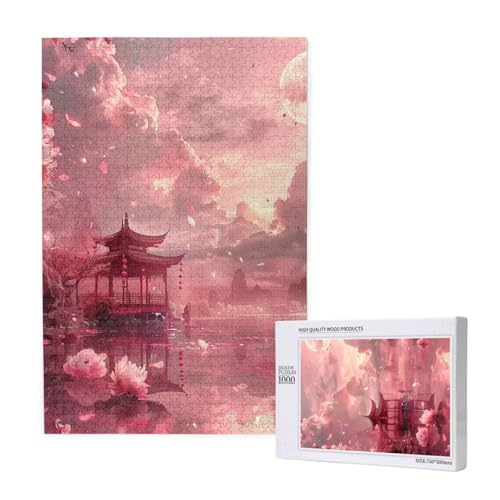 Pavillon Puzzle 1500 Teile Erwachsene, DIY Blume Puzzle Design für Erwachsene und Kinder ab 5 Jahren, HD Farbe Puzzel mit Geschenkbox Verpackung for Zimmer Deko Wohnzimmer, Geschenke für Frauen -9490 von Wjffnzbz
