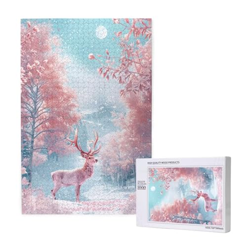 REH Puzzle 1000 Teile Erwachsene, DIY Wald Puzzle Design für Erwachsene und Kinder ab 5 Jahren, HD Farbe Puzzel mit Geschenkbox Verpackung for Wand Zimmer Deko Wohnzimmer, Geschenke für Frauen -9289 von Wjffnzbz