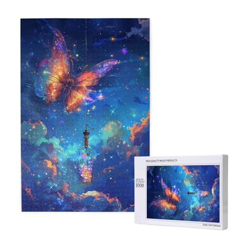 Schmetterling Puzzle 1000 Teile Erwachsene, DIY Fantasie Puzzle Design für Erwachsene und Kinder ab 5 Jahren, Puzzel mit Geschenkbox Verpackung for Zimmer Deko Wohnzimmer, Geschenke für Frauen -8784 von Wjffnzbz