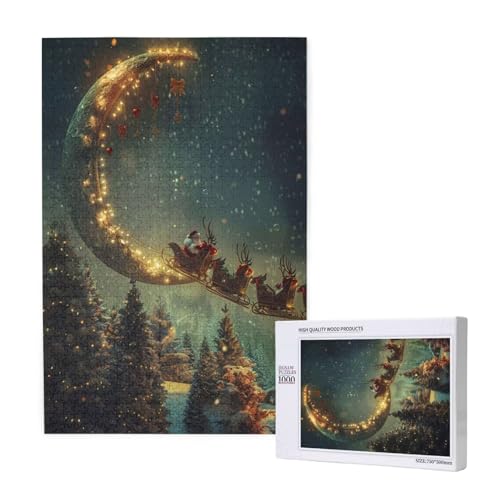 Weihnachtsmann Puzzle 1500 Teile Erwachsene, Mond Puzzle Design für Erwachsene und Kinder ab 5 Jahren, Farbe Puzzel mit Geschenkbox Verpackung for Zimmer Deko Wohnzimmer, Geschenke für Frauen -9895 Weihnachtsmann Puzzle 1500 Teile Erwachsene, Mond Puzzle Design für Erwachsene und Kinder ab 5 Jahren, Farbe Puzzel mit Geschenkbox Verpackung for Zimmer Deko Wohnzimmer, Geschenke für Frauen -9895 von Wjffnzbz