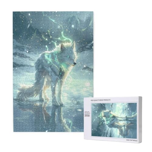 Wolf Puzzle 1000 Teile Erwachsene, DIY Fantasie Puzzle Design für Erwachsene und Kinder ab 5 Jahren, HD Farbe Puzzel mit Geschenkbox Verpackung for Zimmer Deko Wohnzimmer, Geschenke für Frauen -9594 von Wjffnzbz